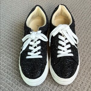 Betsey Johnson Black Rhinestone Women's Sneakers